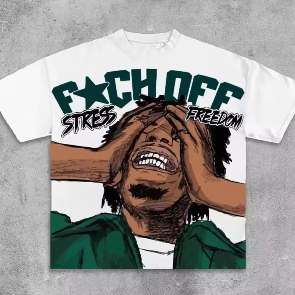Graphic White and Green Tee